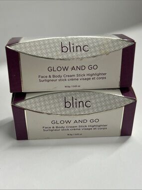 Blinc 37 Glow and Go Face & Body Cream Stick Highlighters Set of 2 - New in Box